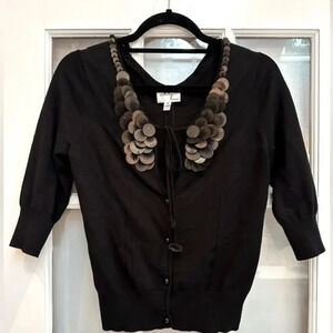 Vintage An Original Milly Of New York Cardigan Sweater Gold Embellishment Size M